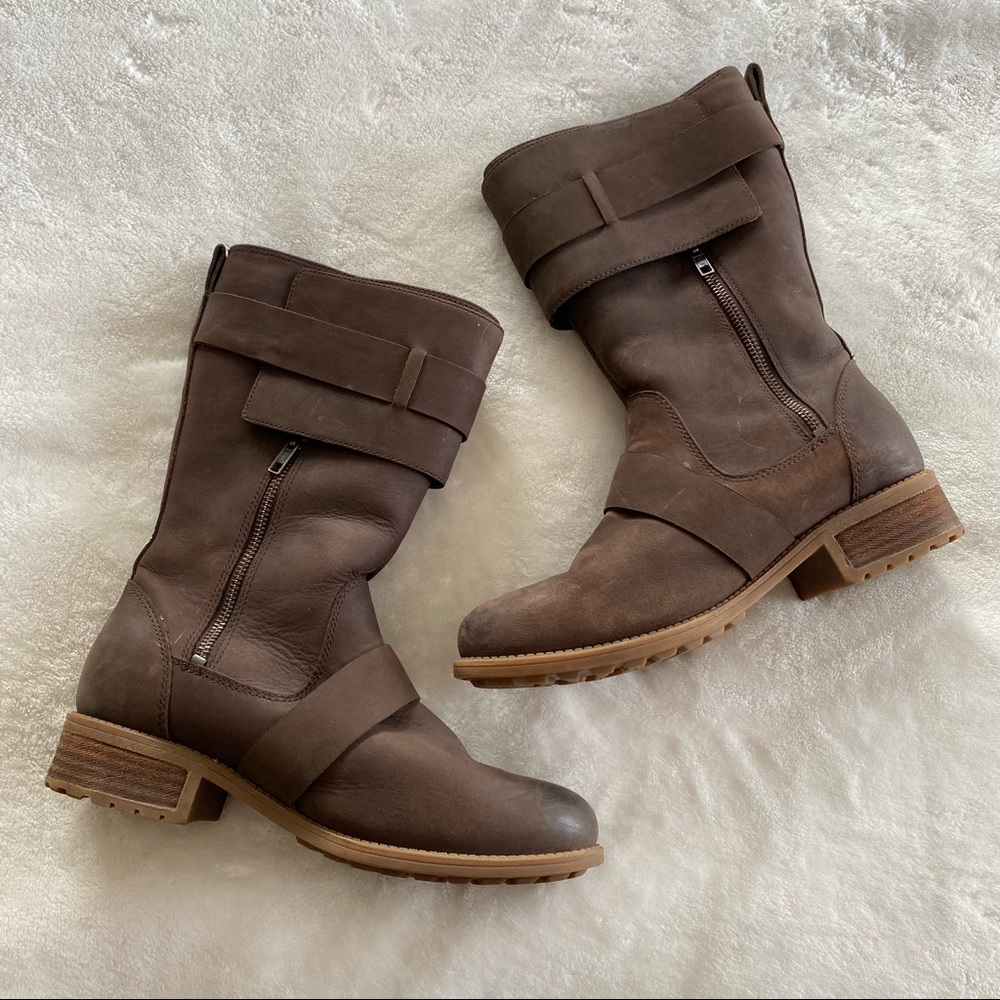 UGG Chancey Leather Moto Biker Boots | Sz 10 - Picture 4 of 10